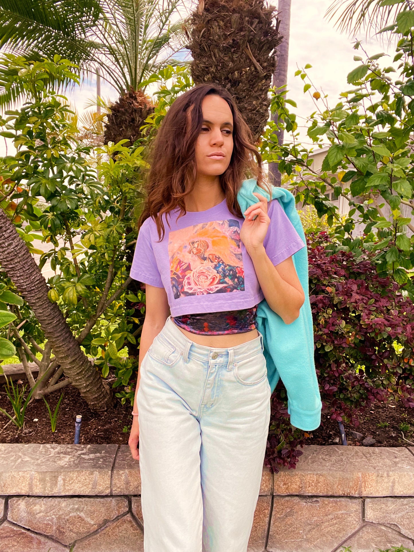 Rose Garden in the Clouds Crop Top