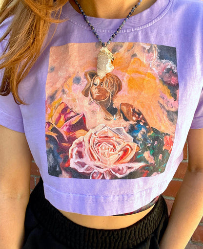 Rose Garden in the Clouds Crop Top