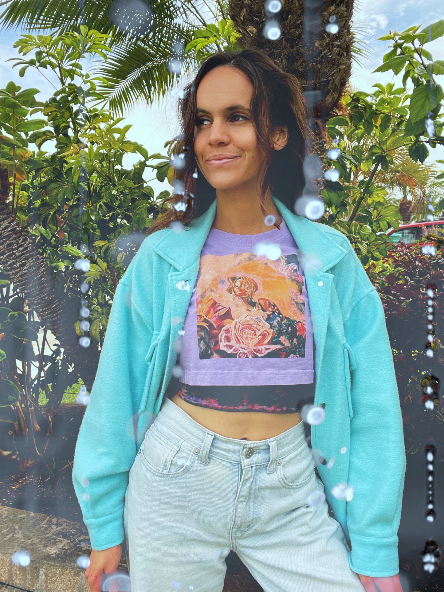 Rose Garden in the Clouds Crop Top