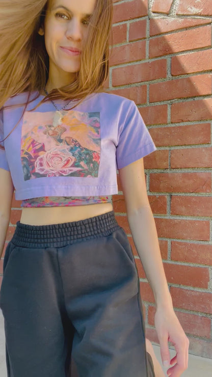 Rose Garden in the Clouds Crop Top