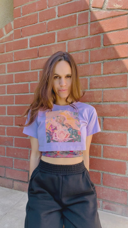 Rose Garden in the Clouds Crop Top